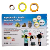 25x35 resim defteri boyama seti (önce boya sonra yapıştır ) 20 yapraklı + 12 renk kuru boya - 2
