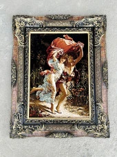 Aşkın Sıcaklığı Adlı İran Tebriz Halı Tablo 77x97cm - Duvar Halı Kilim Tablo thumbnail 2