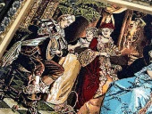 Çay Partisi Adlı İran Tebriz Halı Tablo 95x74cm - Duvar Halı Kilim Tablo thumbnail 3