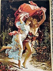 Aşkın Sıcaklığı Adlı İran Tebriz Halı Tablo 77x97cm - Duvar Halı Kilim Tablo thumbnail 3