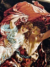 Aşkın Sıcaklığı Adlı İran Tebriz Halı Tablo 77x97cm - Duvar Halı Kilim Tablo thumbnail 4