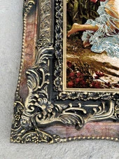 Aşkın Sıcaklığı Adlı İran Tebriz Halı Tablo 77x97cm - Duvar Halı Kilim Tablo thumbnail 5