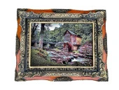 Saklı Değirmen Adlı İran Tebriz Halı Tablo 95x75cm - Duvar Halı Kilim Tablo thumbnail 1