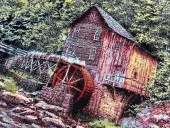 Saklı Değirmen Adlı İran Tebriz Halı Tablo 95x75cm - Duvar Halı Kilim Tablo thumbnail 3