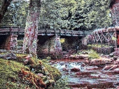 Saklı Değirmen Adlı İran Tebriz Halı Tablo 95x75cm - Duvar Halı Kilim Tablo thumbnail 4