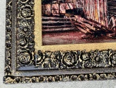 Ormandaki Kulübe Adlı İran Tebriz Halı Tablo 95x75cm - Duvar Halı Kilim Tablo - 5