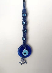 Cam Nazar Kötü Göz Kovucu Hand Made Ağaç Duvar Dekorasyonu Hasır Nazarlık Duvar Ağaç Ev Süsü - 1