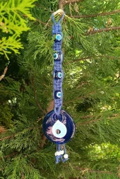 Cam Nazar Kötü Göz Kovucu Hand Made Ağaç Duvar Dekorasyonu Hasır Nazarlık Duvar Ağaç Ev Süsü - 2