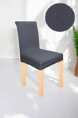 Spandex Mikro Petek Kumaş Likralı Lastikli Tüylenmez 6'lı Sandalye Kılıfı Kaliteli Sandalye Örtüsü thumbnail 2