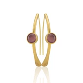 Kadir Jewellery 22 Ayar Altın Kaplama Kadın Taşlı Küpe -El İşçiliği Ve Hipoalerjenik Küpe thumbnail 6