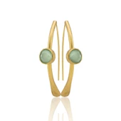 Kadir Jewellery 22 Ayar Altın Kaplama Kadın Taşlı Küpe -El İşçiliği Ve Hipoalerjenik Küpe thumbnail 4