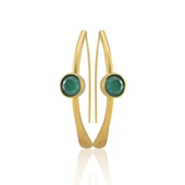 Kadir Jewellery 22 Ayar Altın Kaplama Kadın Taşlı Küpe -El İşçiliği Ve Hipoalerjenik Küpe thumbnail 2