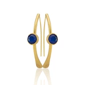 Kadir Jewellery 22 Ayar Altın Kaplama Kadın Taşlı Küpe -El İşçiliği Ve Hipoalerjenik Küpe thumbnail 9