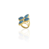 Kadir Jewellery 22 Ayar Altın Kaplama Zirkon Taşlı Kadın Vintage Yüzük - 9
