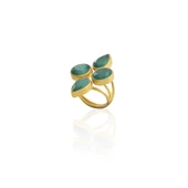 Kadir Jewellery 22 Ayar Altın Kaplama Zirkon Taşlı Kadın Vintage Yüzük - 11