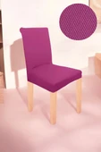 Spandex Mikro Petek Kumaş Likralı Lastikli Tüylenmez 6'lı Sandalye Kılıfı Kaliteli Sandalye Örtüsü - 2