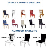 Ipek Kadife 6'lı Sandalye Kılıfı Likralı Lastikli Kadife Sandalye Örtüsü (6 ADET) - Gold thumbnail 4