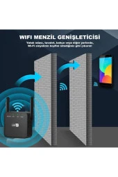 Kablosuz AP Repeater Wps Router 300 Mbps Wifi Sinyal Yaklaştırıcı Güçlendirici Menzil Genişletici thumbnail 6