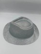 Gümüş Simli Kovboy Şapkası 30x25 cm thumbnail 2