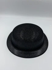 Siyah Renkli Lazer Yuvarlak Simli Şapka 58 cm thumbnail 2