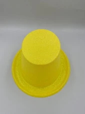 Sarı Renkli Lazer Olval Simli Şapka 30x10 cm thumbnail 1