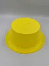 Sarı Renkli Lazer Olval Simli Şapka 30x10 cm thumbnail 2