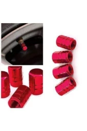 OTO MOTTO Alüminyum Lastik Sibop Kapağı Kırmızı 4'lü - 3