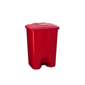 Köşeli Pedallı Kırmızı Çöp Kovası 65 lt.  - 4260 - 1
