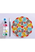 AHŞAP MANDALA 20x20 cm DAİRE MDF üzerine UV baskı modeller- DESENLİ Mandala Set Boyama - 1