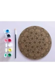 dudu ahşap AHŞAP MANDALA 20x20 cm DAİRE MDF üzerine UV baskı modeller- DESENLİ Mandala Set Boyama - 2