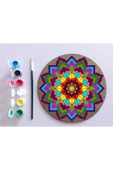 dudu ahşap AHŞAP MANDALA 20x20 cm DAİRE MDF üzerine UV baskı modeller- DESENLİ4 Mandala Set Boyama - 1