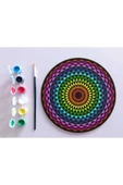 dudu ahşap AHŞAP MANDALA 20x20 cm DAİRE MDF üzerine UV baskı modeller- DESENLİ2 Mandala Set Boyama - 1