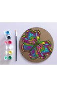 dudu ahşap AHŞAP MANDALA 20x20 cm DAİRE MDF üzerine UV baskı modeller- DESENLİ Mandala Set Boyama - 1