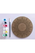 AHŞAP MANDALA 20x20 cm DAİRE MDF üzerine UV baskı modeller- Muhammed yazılı Mandala Set Boyama - 2