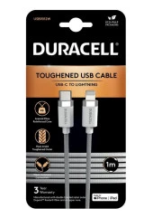 Duracell 1m Lightning to USB-C Örgülü Şarj Kablosu - Beyaz - 1