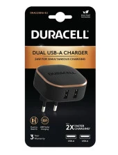 Duracell 24W Telefon / Tablet Şarj Başlığı 2xUSB 2x5v/2.4A - Siyah - 1