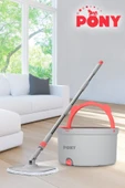 PONY GRİ TEMİZ & KİRLİ SUYU AYIRMA ÖZELLİĞİ OTOMATİK TEMİZLİK SETİ MOP PASPAS - 1