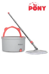 PONY GRİ TEMİZ & KİRLİ SUYU AYIRMA ÖZELLİĞİ OTOMATİK TEMİZLİK SETİ MOP PASPAS - 2