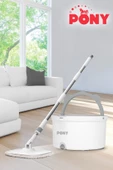 PONY BEYAZ TEMİZ & KİRLİ SUYU AYIRMA ÖZELLİĞİ OTOMATİK TEMİZLİK SETİ MOP PASPAS - 1
