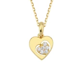 14 Ayar Kalp Taşlı Altın Kolye 1,92 gr thumbnail 1