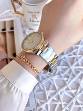 Ferro Gold/Gümüş Renk Kararmaz Renk Atmaz 3 Atm  Özel Tasarım Kadın Kol Saati EFL21286D - 3