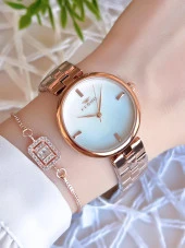 Ferro Rose/Gold Renk Kararmaz Renk Atmaz 3 Atm  Özel Tasarım Kadın Kol Saati EFL21100C thumbnail 1