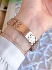 Ferro Rose/Gold Renk Kararmaz Renk Atmaz 3 Atm  Özel Tasarım Kadın Kol Saati EFL21252C thumbnail 3