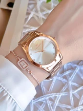 Ferro Rose/Gold Renk Kararmaz Renk Atmaz 3 Atm  Özel Tasarım Kadın Kol Saati EFL21929C thumbnail 2