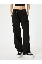 Oversize Kargo Pantolon Düşük Bel Beli Lastikli Stoperli Cepli thumbnail 3