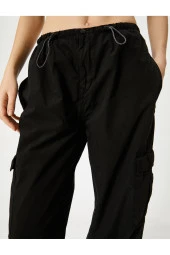 Oversize Kargo Pantolon Düşük Bel Beli Lastikli Stoperli Cepli thumbnail 5