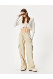 Oversize Kargo Pantolon Düşük Bel Beli Lastikli Stoperli Cepli thumbnail 8
