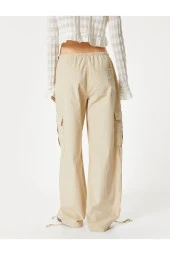 Oversize Kargo Pantolon Düşük Bel Beli Lastikli Stoperli Cepli thumbnail 10