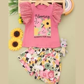 NAZAR VUAL DOKUMA ŞORTLU KIZ ÇOCUK TAKIM thumbnail 1