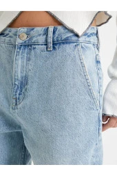 Straight Jean Kargo Kot Pantolon Geniş Düz Paça Cepli Pamuklu - Nora Jean thumbnail 5